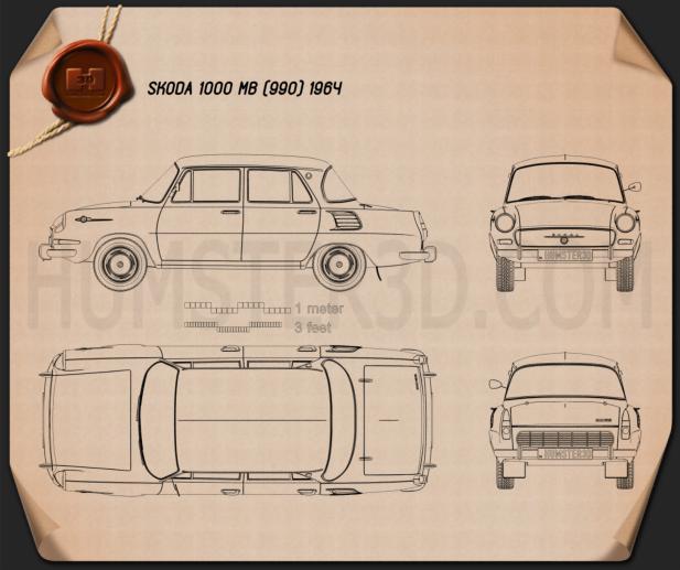 Skoda 1000 MB 1964 Planta