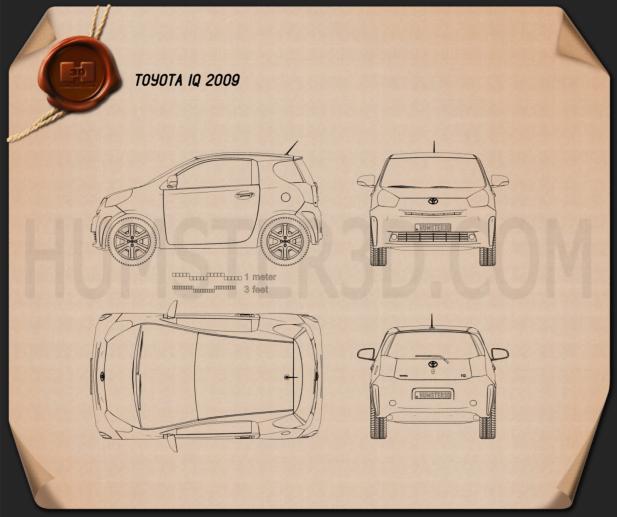 Toyota IQ 2009 Disegno Tecnico