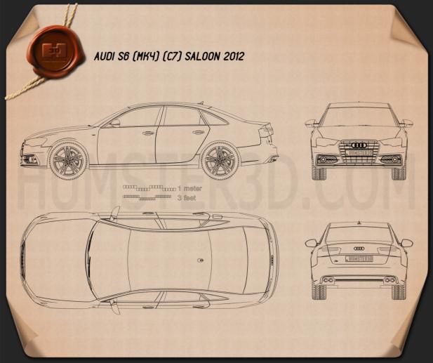 Audi S6 (C7) saloon 2012 Disegno Tecnico