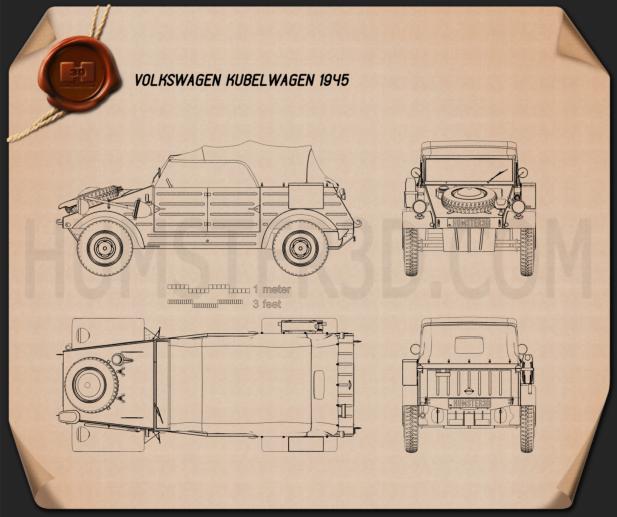 Volkswagen Kubelwagen 1945 蓝图