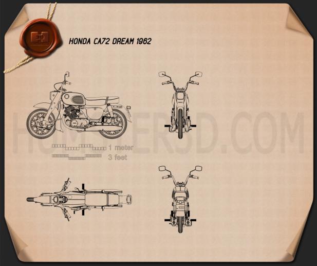 Honda CA72 Dream 1962 Blueprint