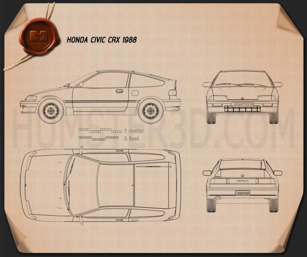 Honda Civic CRX 1988 Blueprint