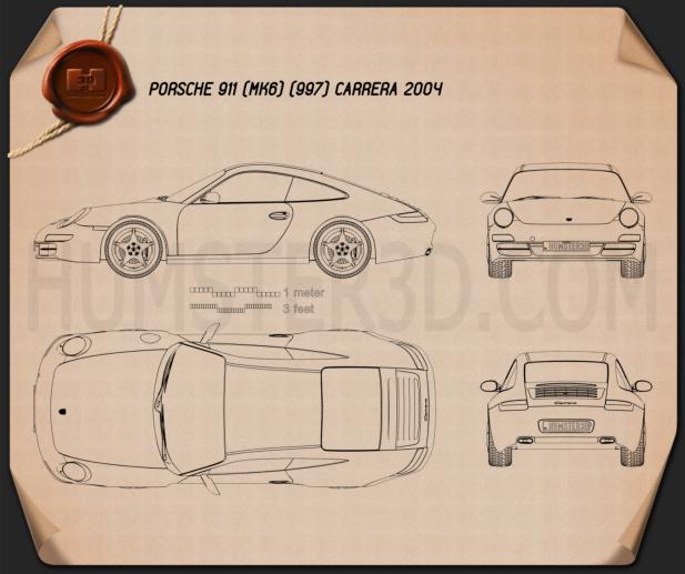 Porsche 911 Carrera (997) 2005 Blueprint