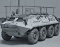 BTR-60PU 3Dモデル wire render