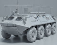 BTR-60PU 3d model clay render