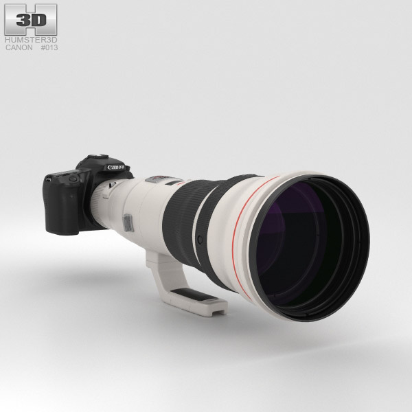 Canon EOS 70D with EF 800mm F/5.6L IS USM Modello 3D
