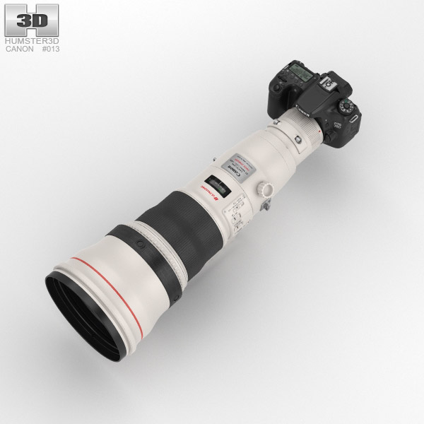 canon eos 70d with ef 800mm f 5 6l is usm 3d model