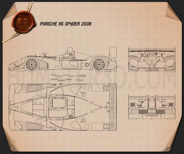Porsche RS Spyder 2008 Blueprint