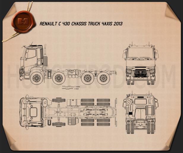 Renault C Chassis Truck 2013 Blueprint