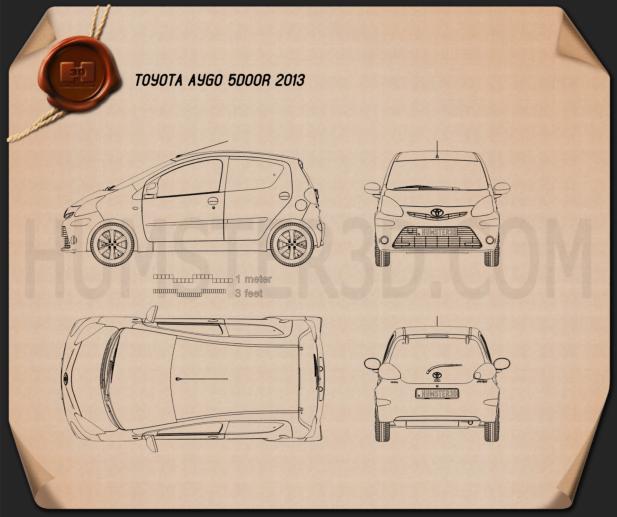 Toyota Aygo 5-door 2013 Blueprint