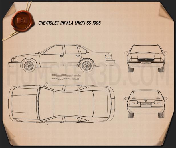 Chevrolet Impala SS 1995 Blaupause