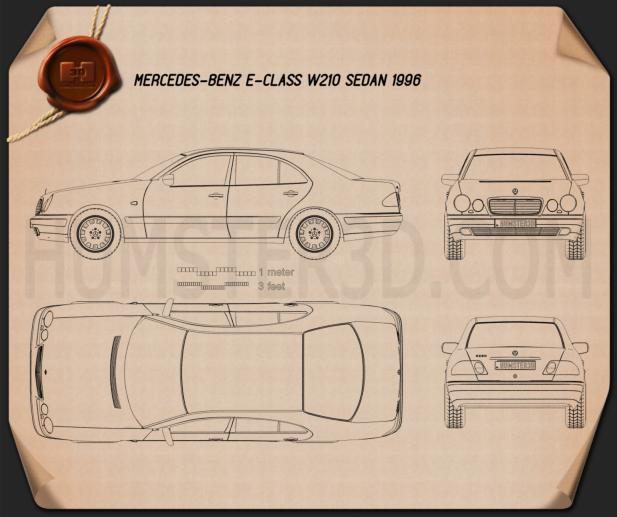 Mercedes-Benz Eクラス セダン (W210) 1996 設計図
