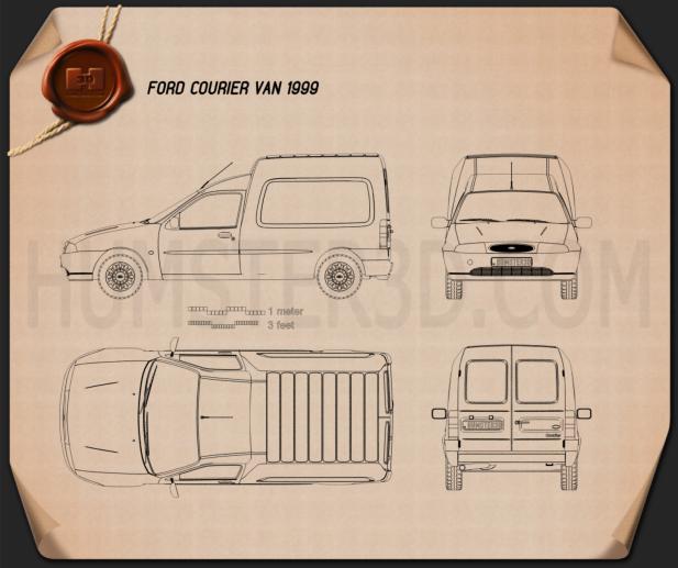 Ford Courier Van UK 1999 Blueprint