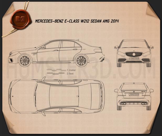 Mercedes-Benz Eクラス 63 AMG 2014 設計図