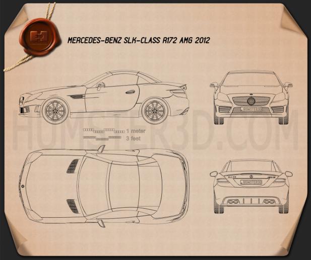 Mercedes-Benz SLK-class 55 AMG 2012 設計図