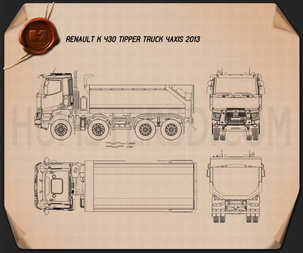 Renault K 430 Tipper Truck 2013 Blueprint