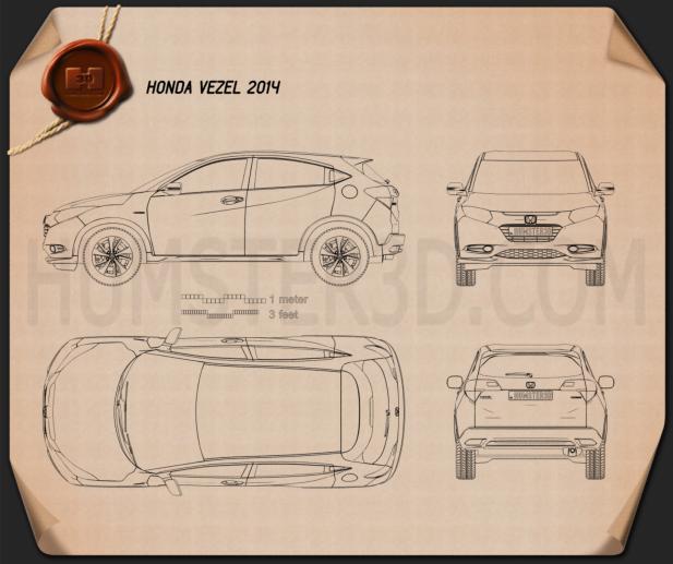 Honda Vezel (HR-V) 2014 蓝图