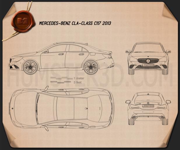 Mercedes-Benz CLA-class (C117) 2013 Blueprint