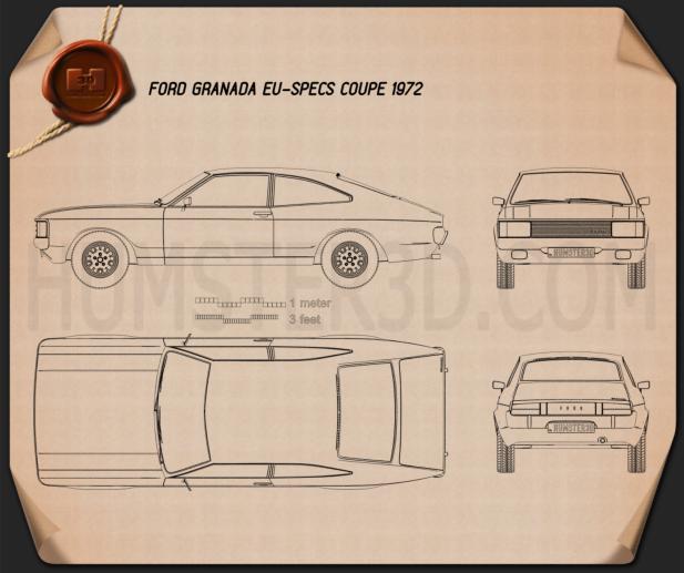 Ford Granada coupe EU 1972 Blueprint