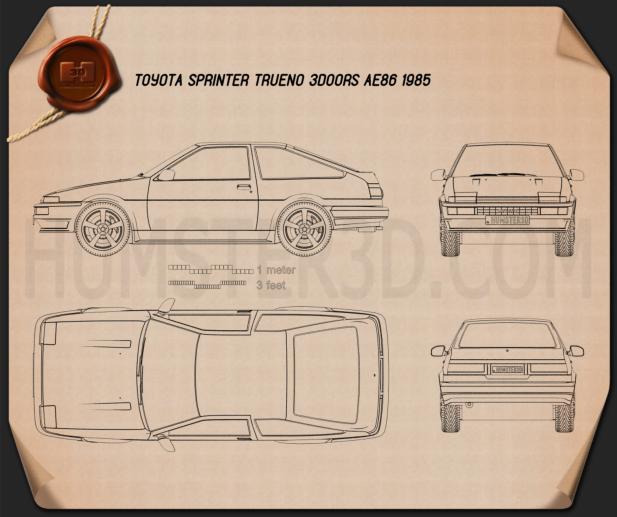 Toyota trueno ae86 чертеж