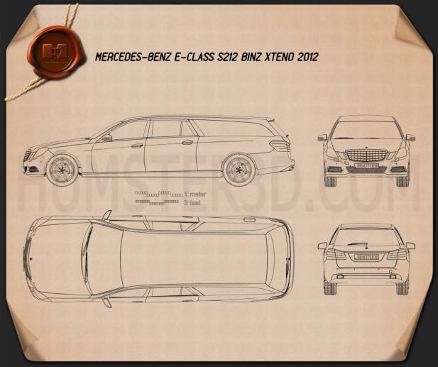 Mercedes-Benz E 클래스 Binz Xtend 2012 테크니컬 드로잉