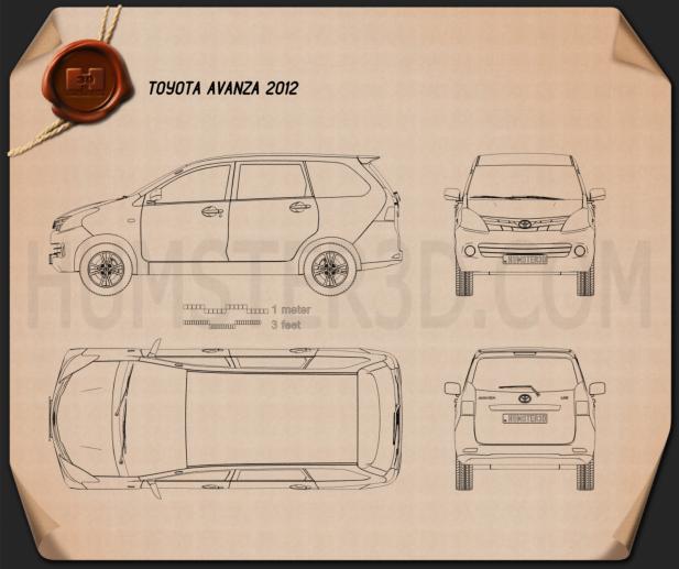 Toyota Avanza 2012 테크니컬 드로잉