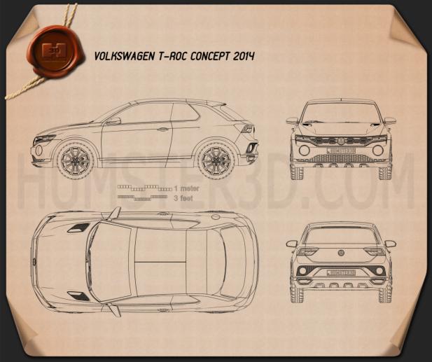 Volkswagen T-Roc 2014 Blueprint