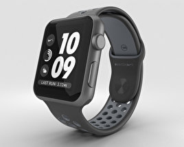 Apple Watch Nike+ 42mm Space Gray Aluminum Case Black/Cool Nike Sport Band 3D model