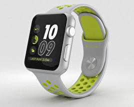 Apple Watch Nike+ 38mm Silver Aluminum Case Flat Silver/Volt Nike Sport Band 3D model