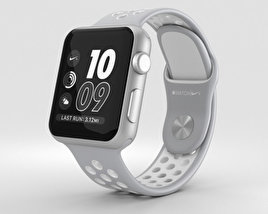 Apple Watch Nike+ 38mm Silver Aluminum Case Flat Silver/White Nike Sport Band 3D model
