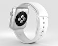 Apple Watch Series 2 42mm Silver Aluminum Case White Sport Band 3D-Modell