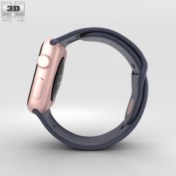 space gray apple watch with rose gold band