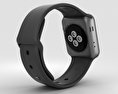 Apple Watch Series 2 38mm Space Gray Aluminum Case Black Sport Band 3d model