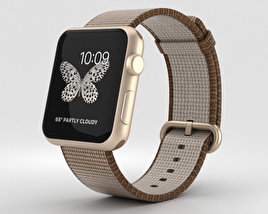 Apple Watch Series 2 42mm Gold Aluminum Case Toasted Coffee/Caramel Woven Nylon 3D model