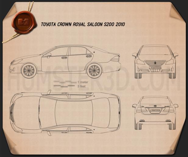 Toyota Crown Royal Saloon (S200) 2010 Blaupause