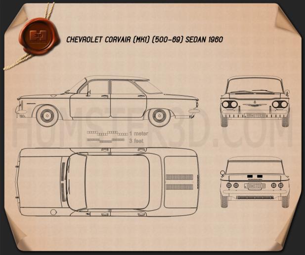 Chevrolet Corvair sedan 1960 Blueprint