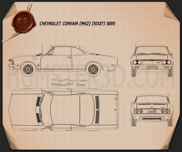Chevrolet Corvair 1965 Blaupause