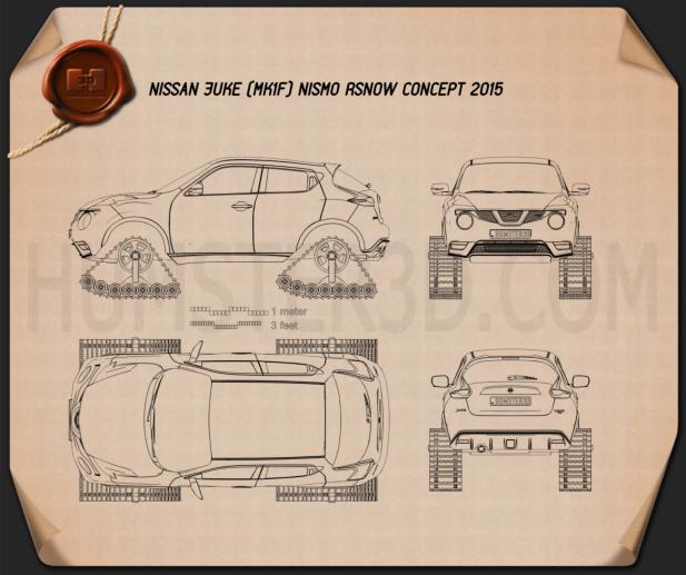 Nissan Juke Nismo RSnow 2015 Disegno Tecnico