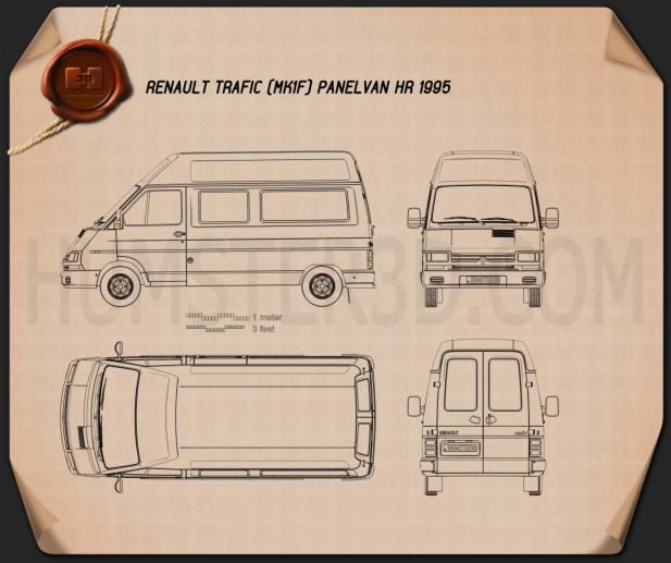 Renault Trafic Panel Van HR 1995 Blueprint