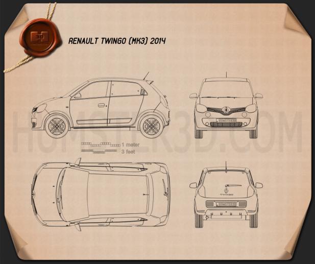 Renault Twingo 2014 Blueprint