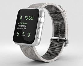 Apple Watch Series 2 38mm Silver Aluminum Case Pearl Woven Nylon 3D model