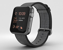 Apple Watch Series 2 38mm Space Gray Aluminum Case Black Woven Nylon 3D model