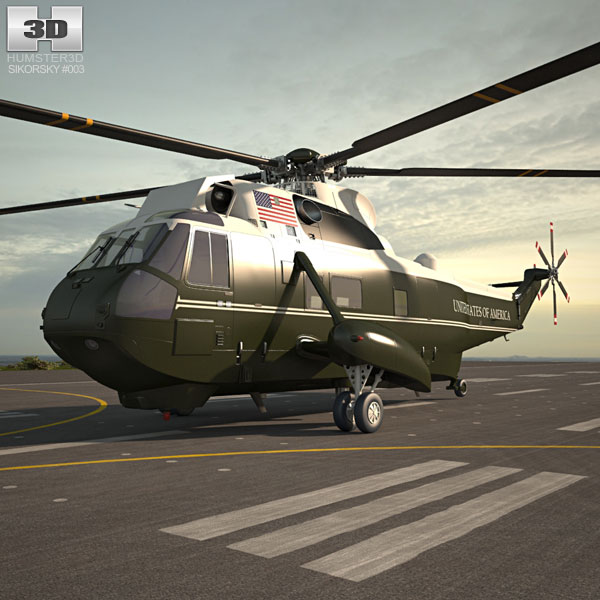 Marine One Sikorsky VH-3D Sea King Modello 3D