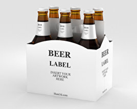 Paper Pack Beer Carrier Mockup 3D model