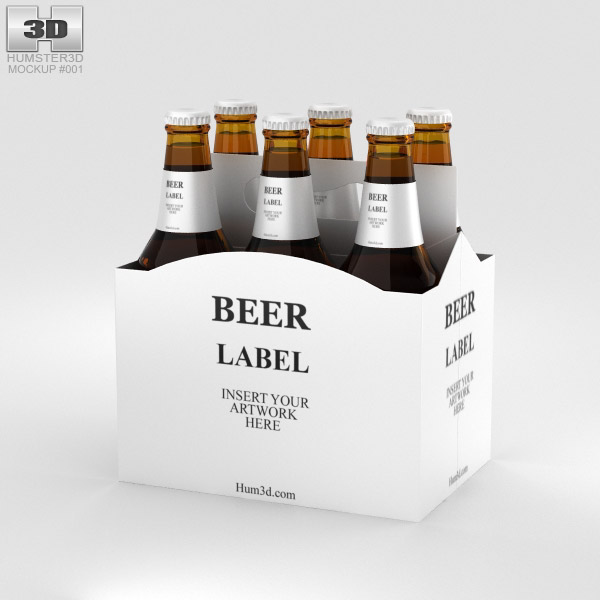 Embalagem de papel para cerveja Modelo 3d