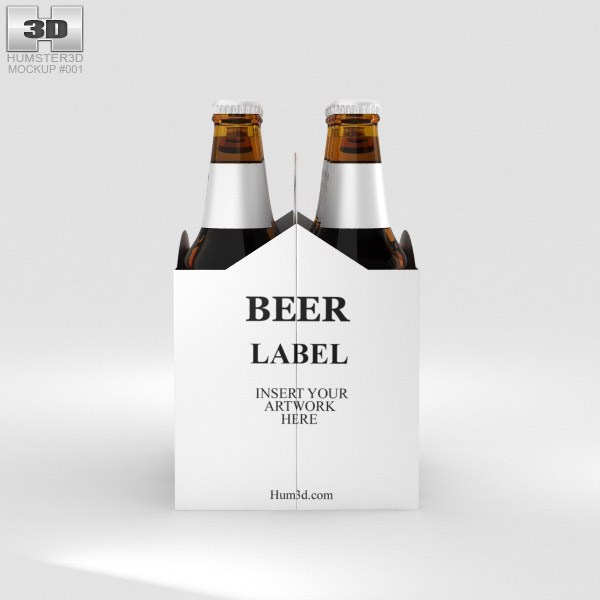 Download Paper Pack Beer Carrier Mockup 3d Model Food On Hum3d