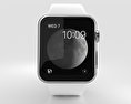Apple Watch Series 2 38mm Stainless Steel Case White Sport Band 3d model