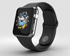 Apple Watch Series 2 38mm Space Black Stainless Steel Case Black Sport Band 3D model
