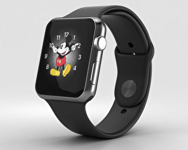 Apple Watch Series 2 42mm Space Black Stainless Steel Case Black Sport Band 3D model