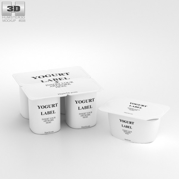 Стаканчики для йогурту 3D модель